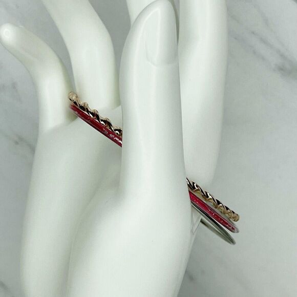 Lot of 3 Multicolor Stackable Bangle Bracelets - Picture 7 of 8